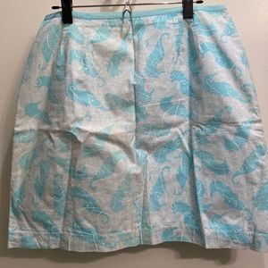 Lolly Pulitzer Blue Seahorse Skirt